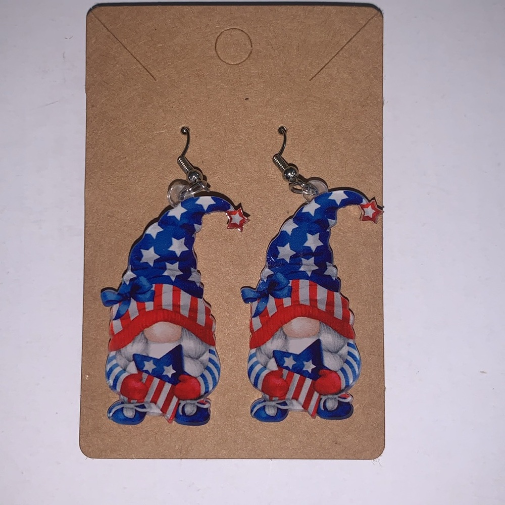 Patriotic Gnome Earrings